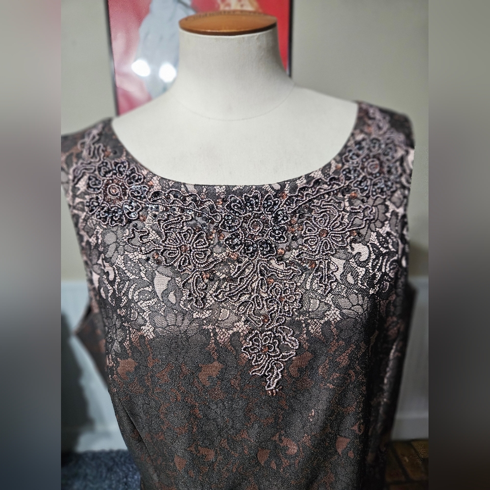 Tahari ASL Gorgeous Formal Dress Size 14 - Picture 3 of 6